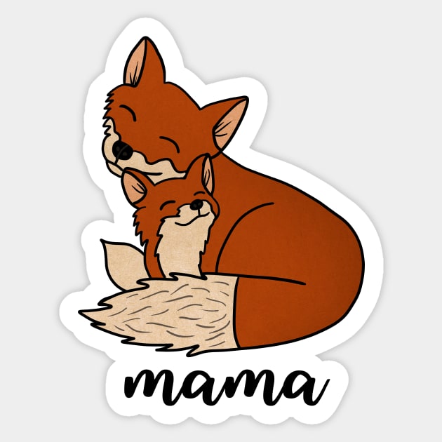 Fox Mama with Baby, Love Mothers Sticker by logiamerch